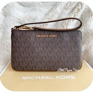 MICHAEL Michael Kors Bags - MICHAEL KORS JET SET WRISTLET MK BROWN MICHAEL Michael Kors Bags - MICHAEL KORS JET SET WRISTLET MK BROWN